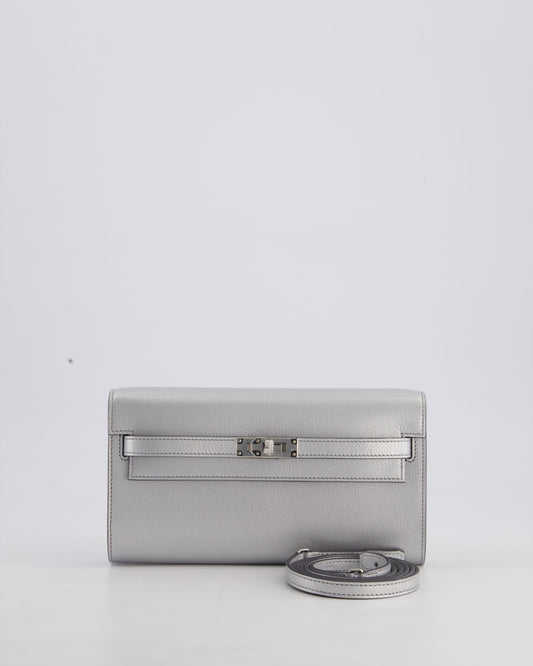 *SUPER RARE* Hermès Kelly To Go Bag in Argent Chevre Chamkila Leather with Palladium Hardware