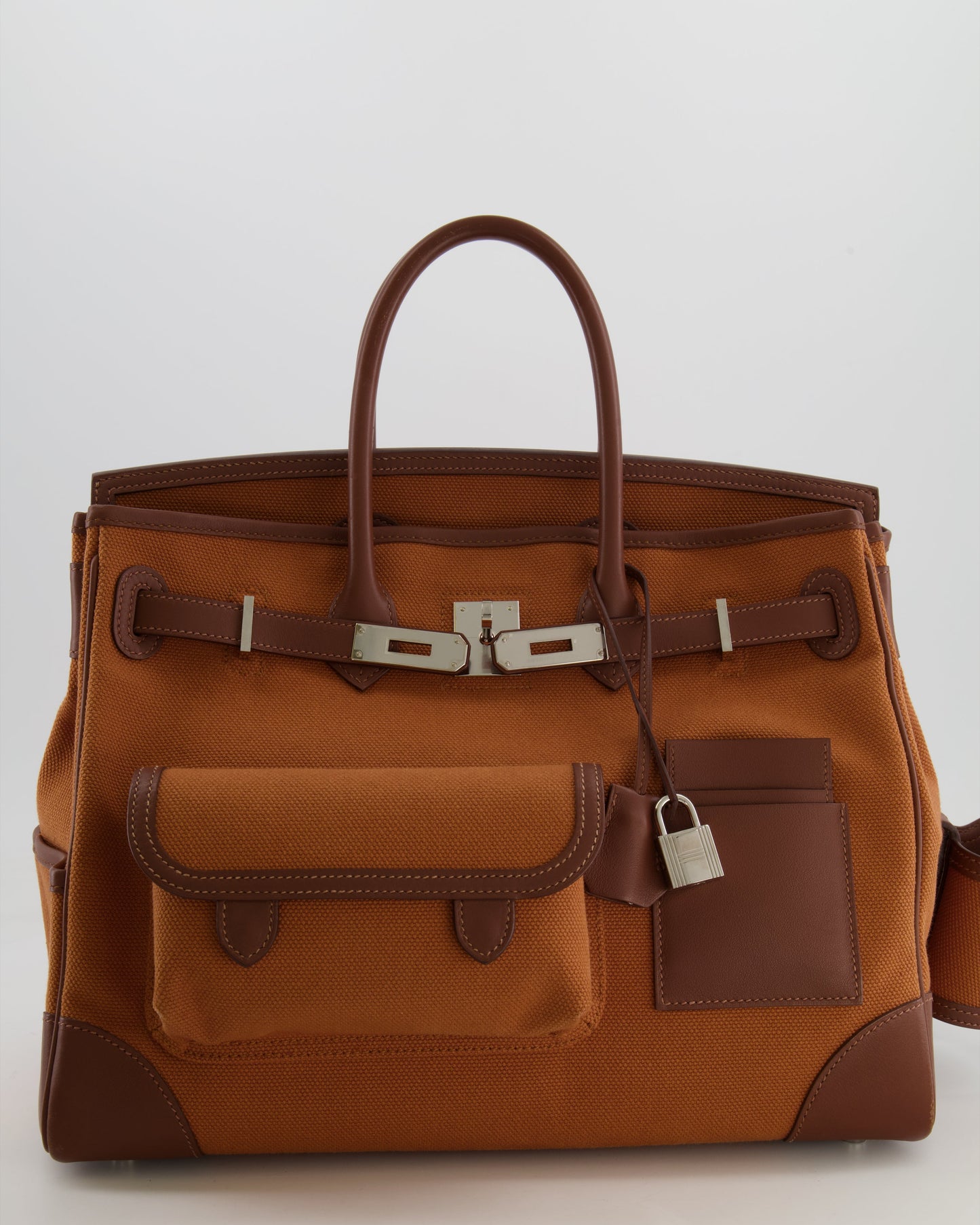 *RARE* Hermès Birkin Cargo 35cm Bag in Marron d'Inde Canvas and Swift Leather with Palladium Hardware
