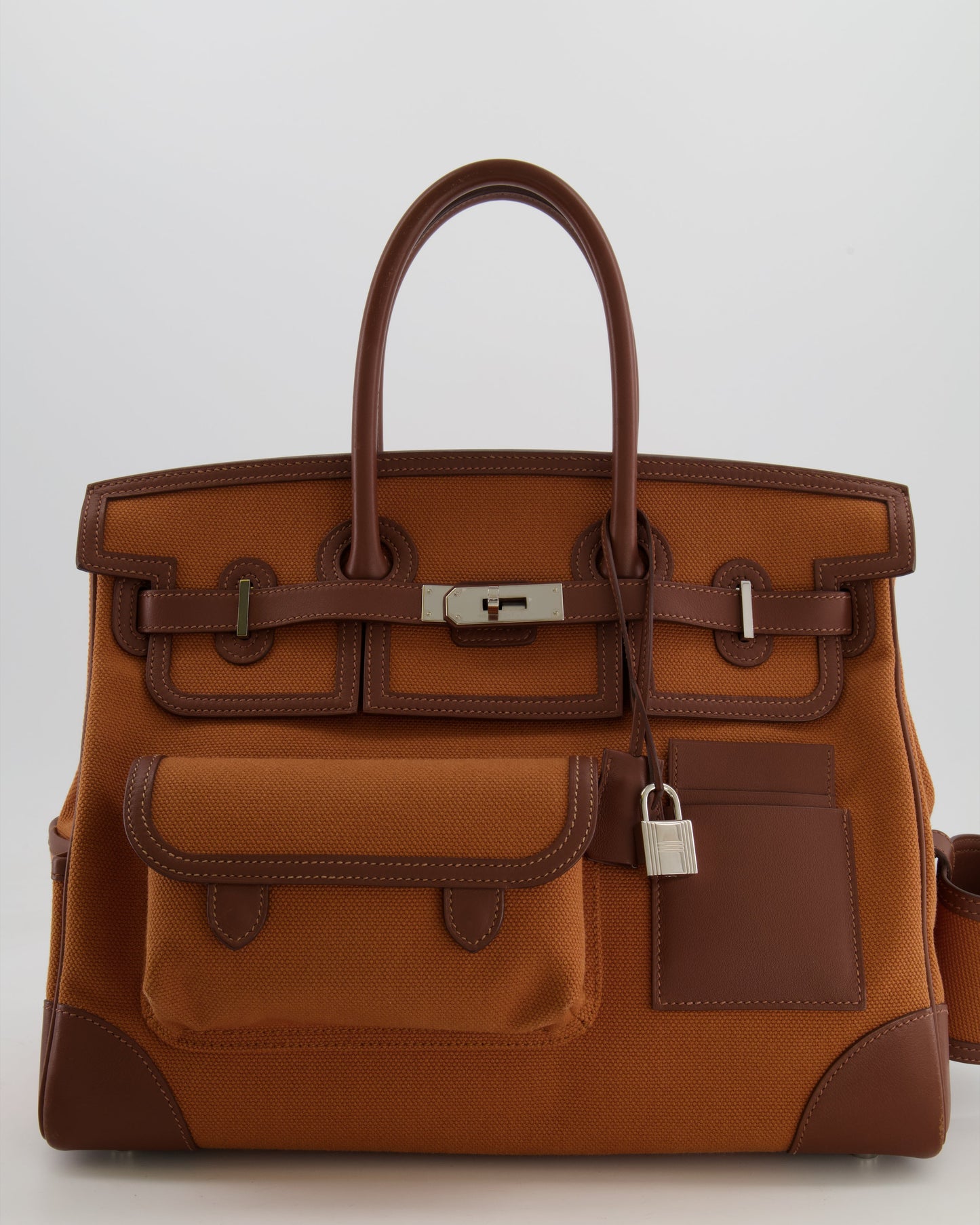*RARE* Hermès Birkin Cargo 35cm Bag in Marron d'Inde Canvas and Swift Leather with Palladium Hardware