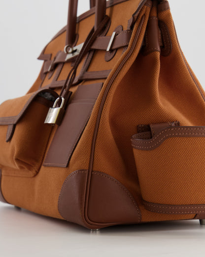 *RARE* Hermès Birkin Cargo 35cm Bag in Marron d'Inde Canvas and Swift Leather with Palladium Hardware