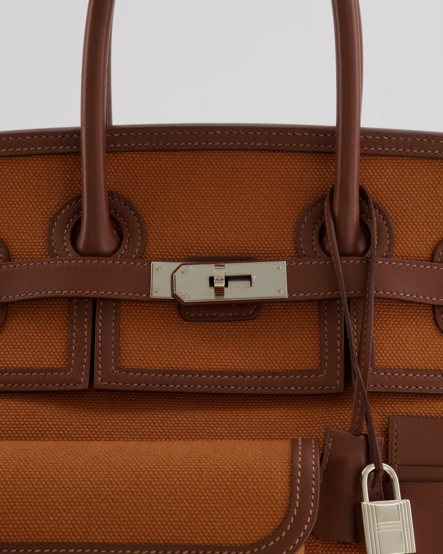 *RARE* Hermès Birkin Cargo 35cm Bag in Marron d'Inde Canvas and Swift Leather with Palladium Hardware