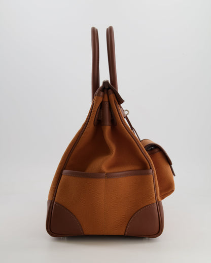 *RARE* Hermès Birkin Cargo 35cm Bag in Marron d'Inde Canvas and Swift Leather with Palladium Hardware