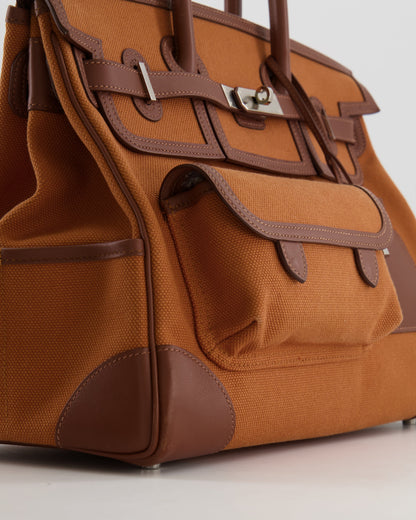 *RARE* Hermès Birkin Cargo 35cm Bag in Marron d'Inde Canvas and Swift Leather with Palladium Hardware