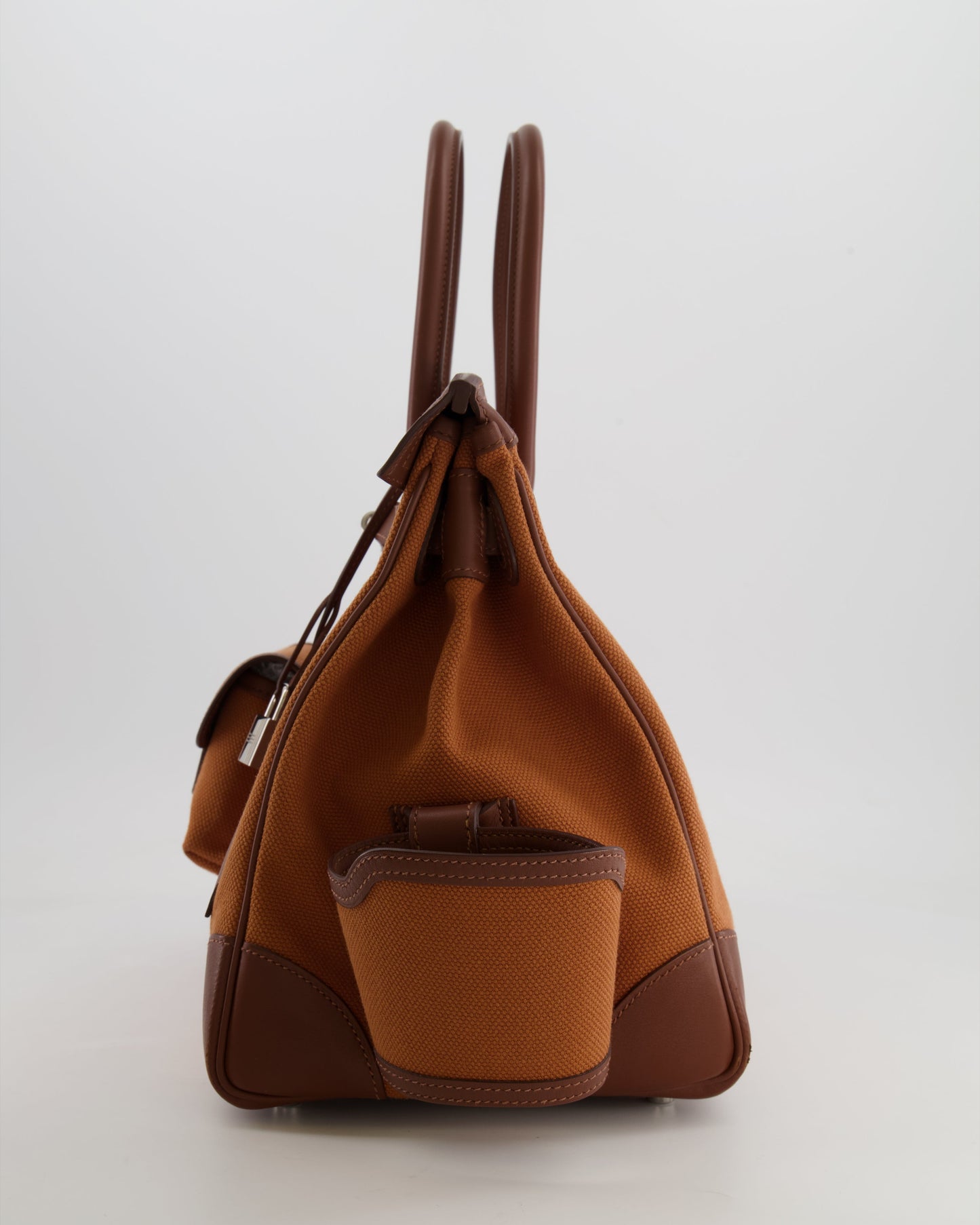 *RARE* Hermès Birkin Cargo 35cm Bag in Marron d'Inde Canvas and Swift Leather with Palladium Hardware