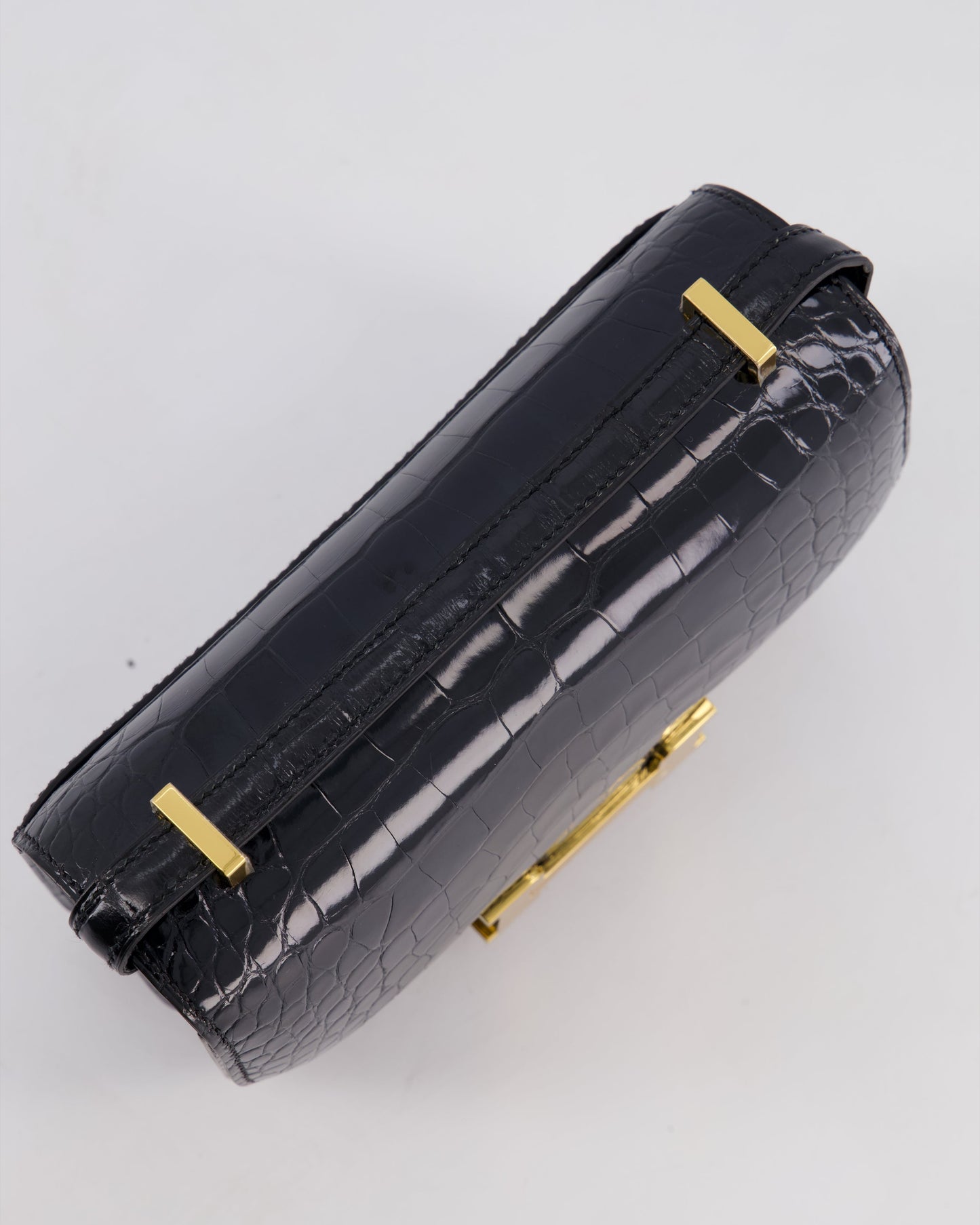 *STORE FRESH* Hermès Mini Constance 18cm Bag in Noir Shiny Alligator Mississippiensis Leather with Gold Hardware