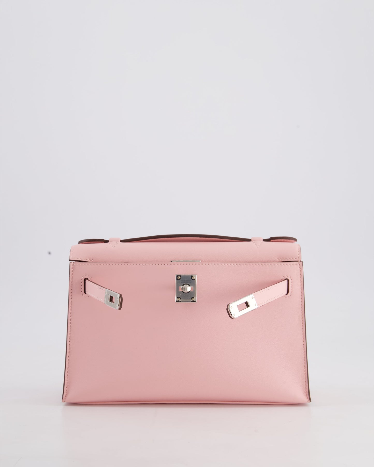 *HOT COLOUR* Hermès Mini Kelly Pochette Bag in Rose Sakura Swift Leather with Palladium Hardware