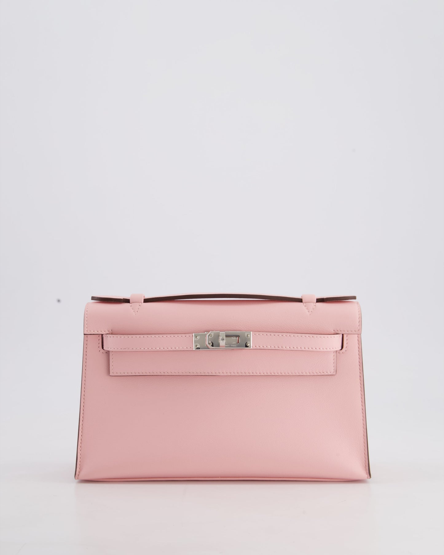*HOT COLOUR* Hermès Mini Kelly Pochette Bag in Rose Sakura Swift Leather with Palladium Hardware