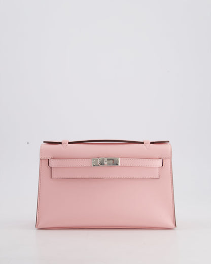 *HOT COLOUR* Hermès Mini Kelly Pochette Bag in Rose Sakura Swift Leather with Palladium Hardware