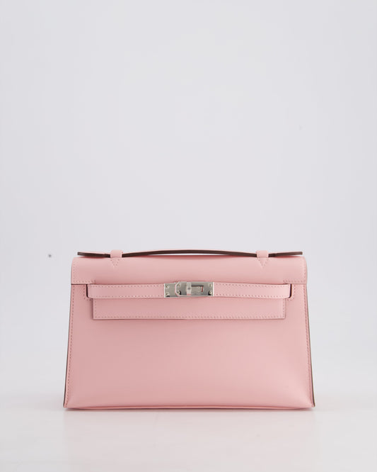 *HOT COLOUR* Hermès Mini Kelly Pochette Bag in Rose Sakura Swift Leather with Palladium Hardware