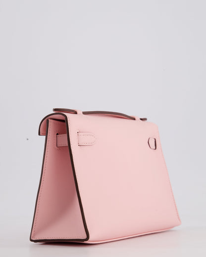 *HOT COLOUR* Hermès Mini Kelly Pochette Bag in Rose Sakura Swift Leather with Palladium Hardware