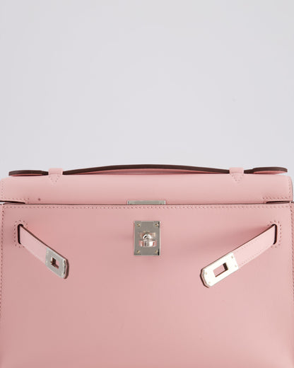 *HOT COLOUR* Hermès Mini Kelly Pochette Bag in Rose Sakura Swift Leather with Palladium Hardware
