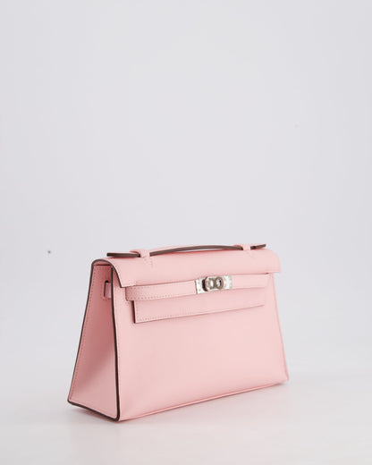 *HOT COLOUR* Hermès Mini Kelly Pochette Bag in Rose Sakura Swift Leather with Palladium Hardware