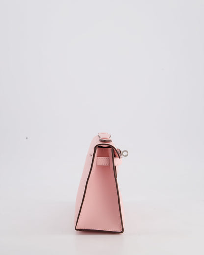 *HOT COLOUR* Hermès Mini Kelly Pochette Bag in Rose Sakura Swift Leather with Palladium Hardware