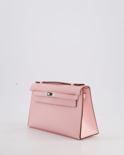 *HOT COLOUR* Hermès Mini Kelly Pochette Bag in Rose Sakura Swift Leather with Palladium Hardware