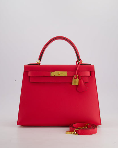 Hermès Kelly Bag 28cm Sellier in Rose Extreme Epsom Leather with Gold Hardware