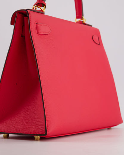 Hermès Kelly Bag 28cm Sellier in Rose Extreme Epsom Leather with Gold Hardware