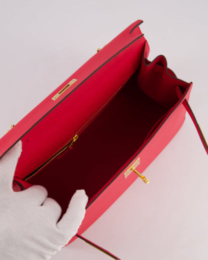 Hermès Kelly Bag 28cm Sellier in Rose Extreme Epsom Leather with Gold Hardware