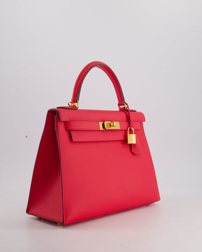 Hermès Kelly Bag 28cm Sellier in Rose Extreme Epsom Leather with Gold Hardware