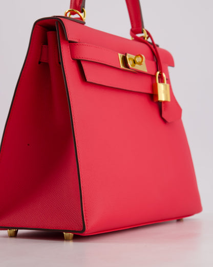 Hermès Kelly Bag 28cm Sellier in Rose Extreme Epsom Leather with Gold Hardware