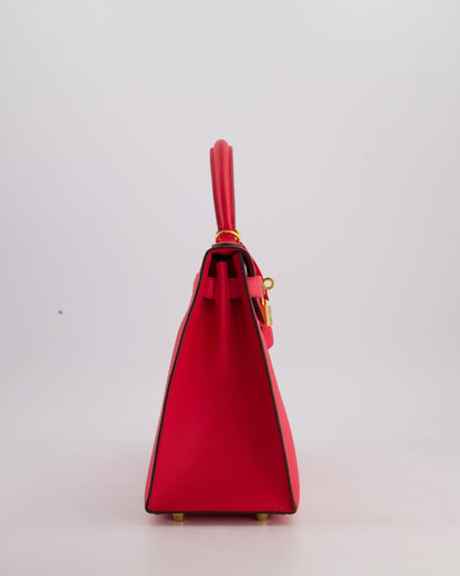Hermès Kelly Bag 28cm Sellier in Rose Extreme Epsom Leather with Gold Hardware