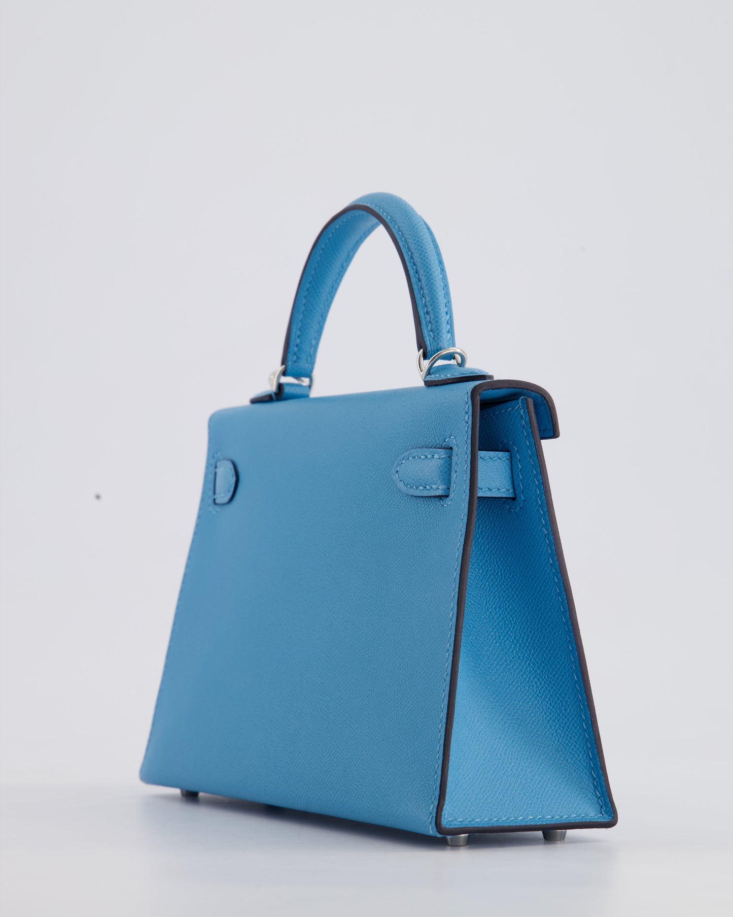 *HOT* Hermès Mini Kelly II 20cm in Bleu Du Nord Madame Leather with Palladium Hardware