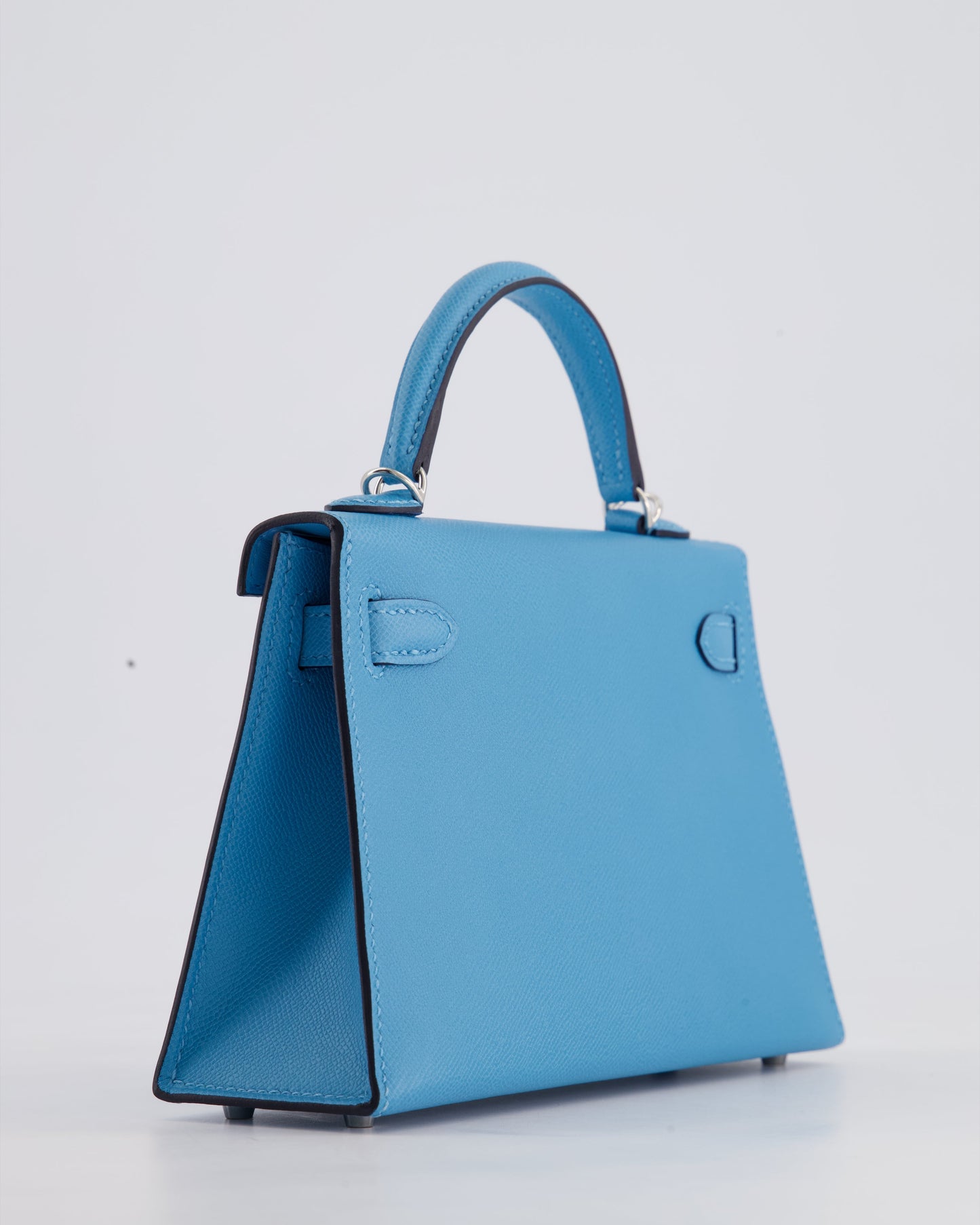 *HOT* Hermès Mini Kelly II 20cm in Bleu Du Nord Madame Leather with Palladium Hardware
