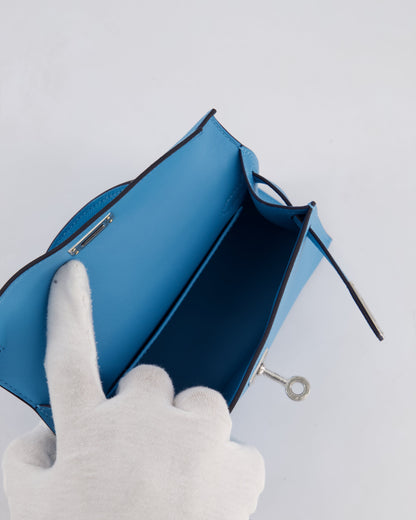 *HOT* Hermès Mini Kelly II 20cm in Bleu Du Nord Madame Leather with Palladium Hardware