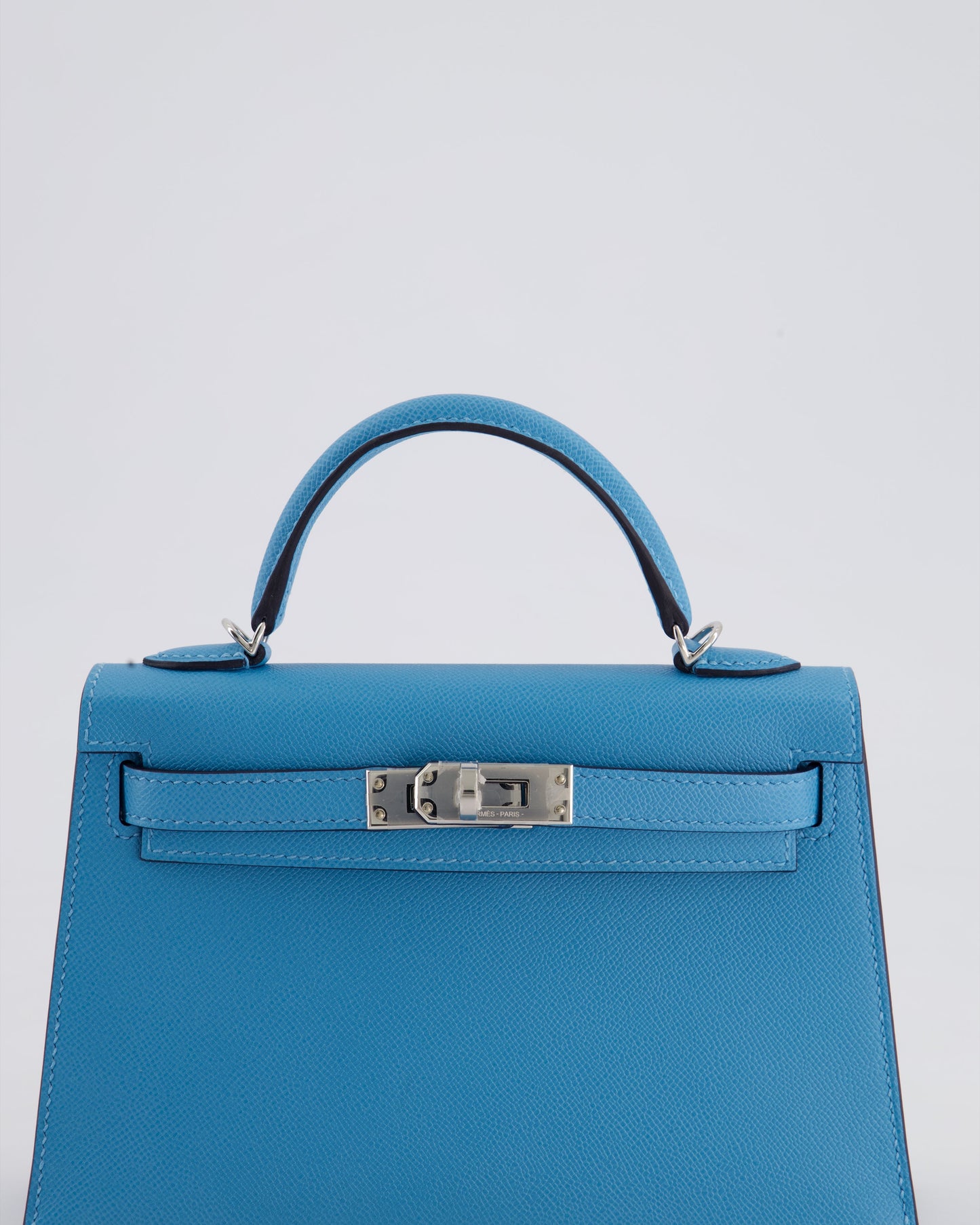 *HOT* Hermès Mini Kelly II 20cm in Bleu Du Nord Madame Leather with Palladium Hardware