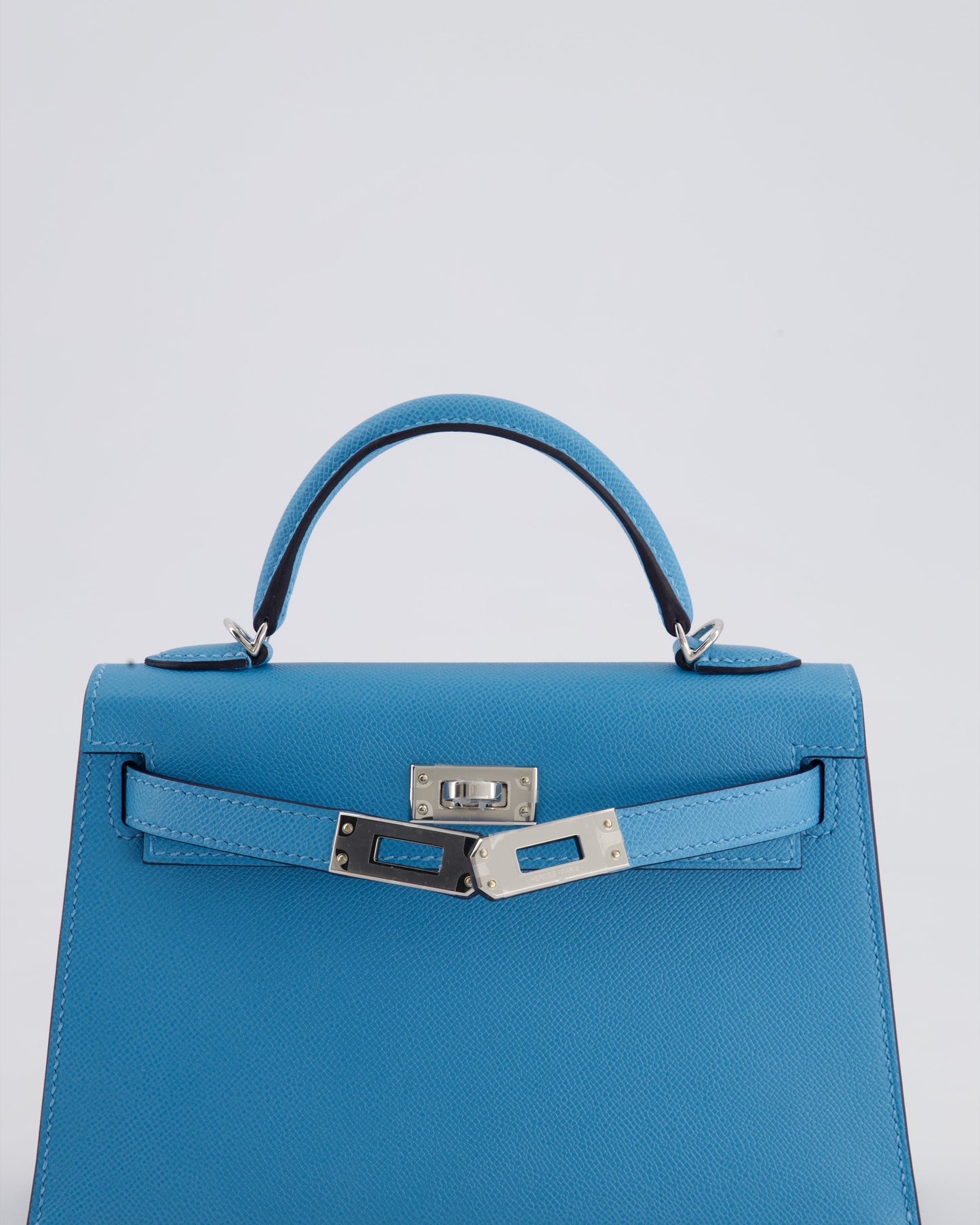*HOT* Hermès Mini Kelly II 20cm in Bleu Du Nord Madame Leather with Palladium Hardware