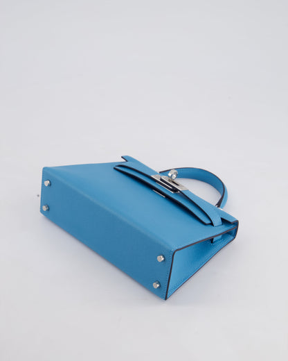 *HOT* Hermès Mini Kelly II 20cm in Bleu Du Nord Madame Leather with Palladium Hardware