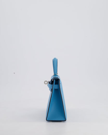 *HOT* Hermès Mini Kelly II 20cm in Bleu Du Nord Madame Leather with Palladium Hardware