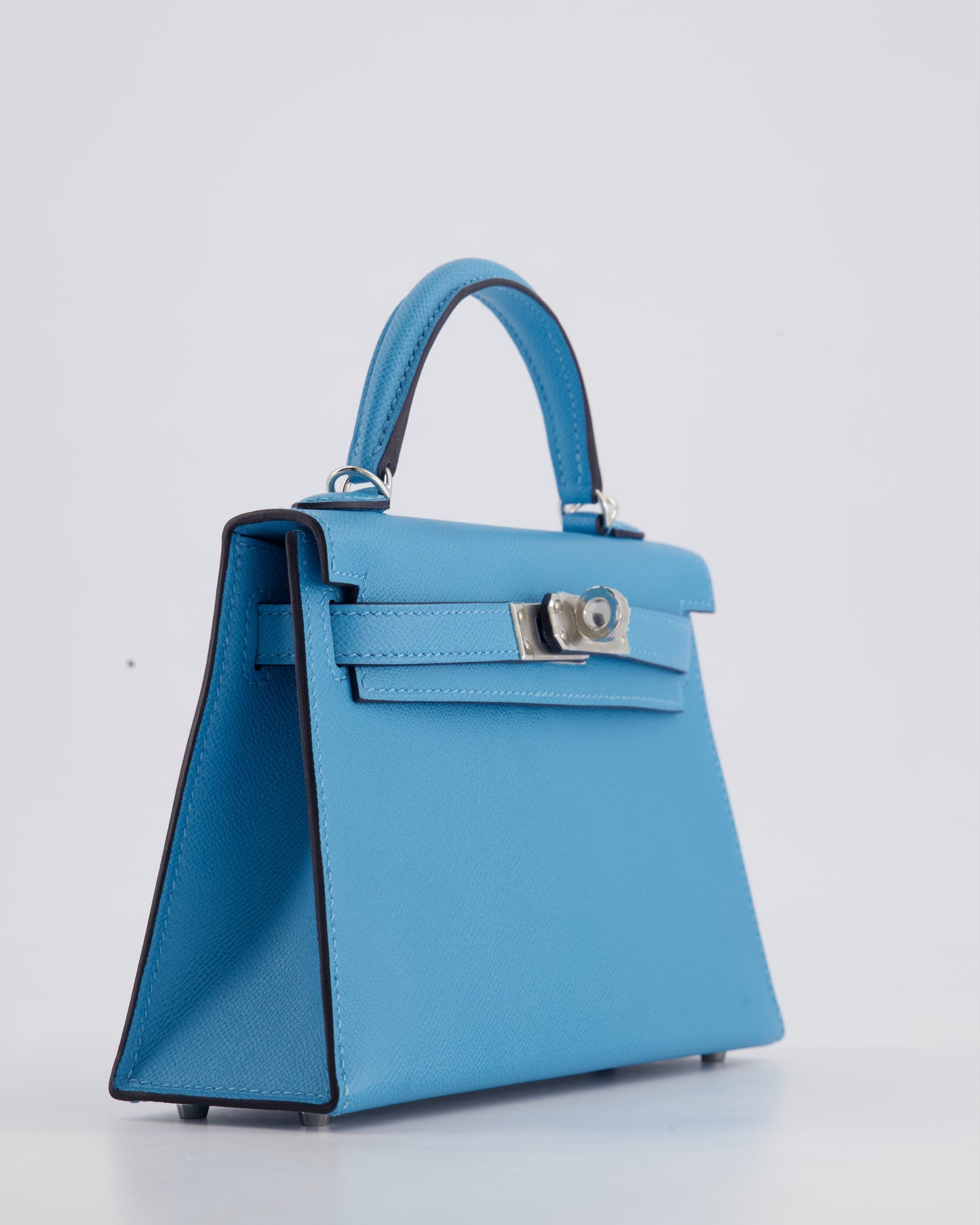 *HOT* Hermès Mini Kelly II 20cm in Bleu Du Nord Madame Leather with Palladium Hardware