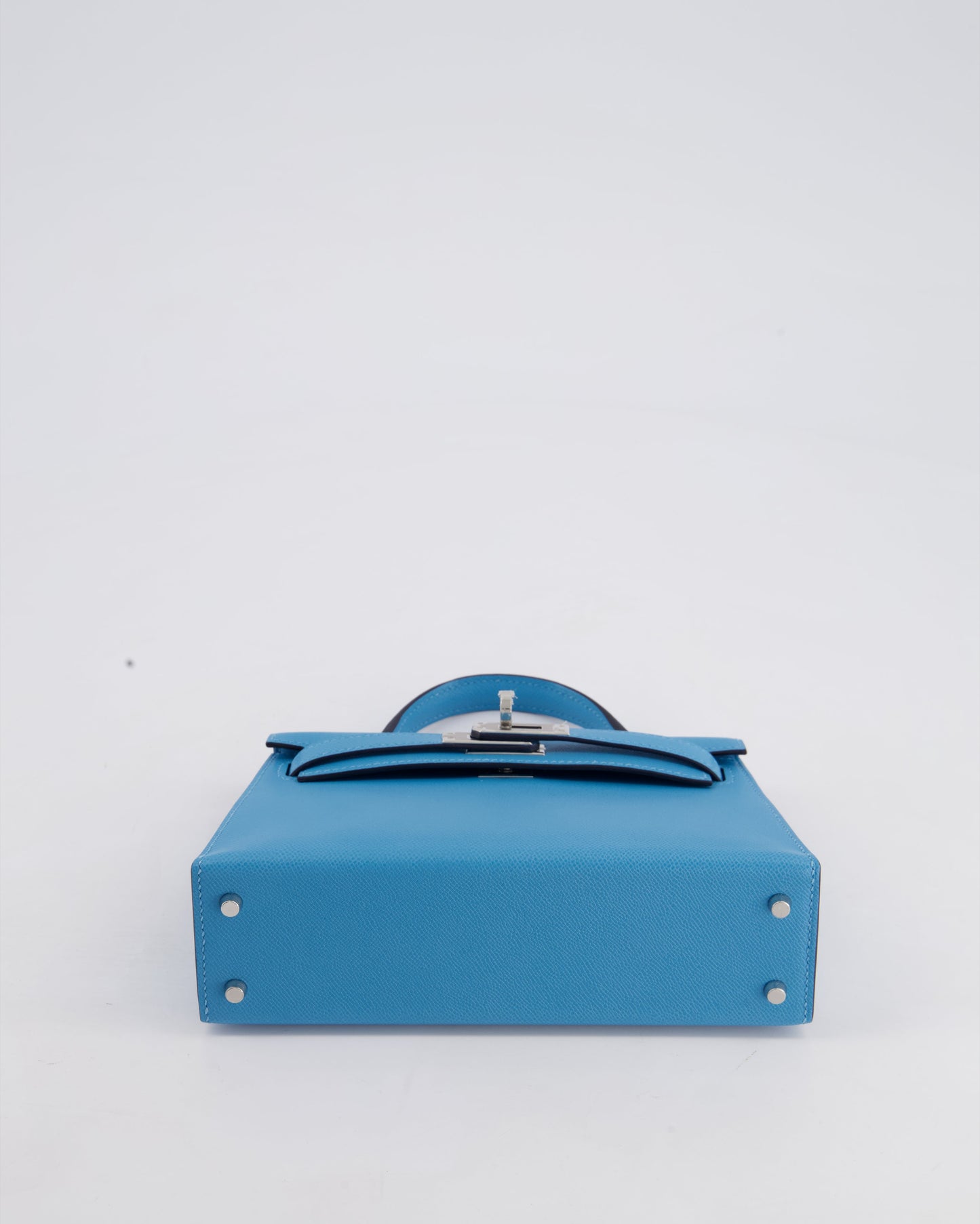 *HOT* Hermès Mini Kelly II 20cm in Bleu Du Nord Madame Leather with Palladium Hardware