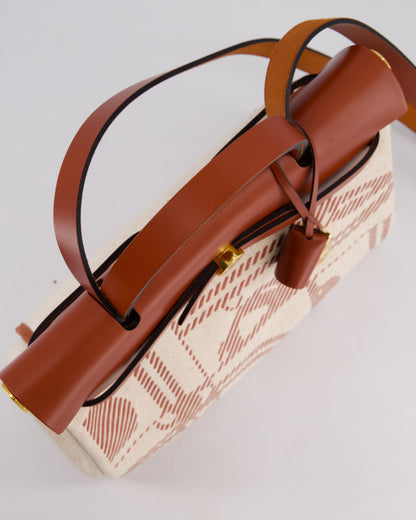 *HOT* Hermès Herbag Zip Retourne 31 Brides De Gala Bag in Rouge H & Ecru Toille H Canvas, Rouge H Vache Hunter Leather with Gold Hardware