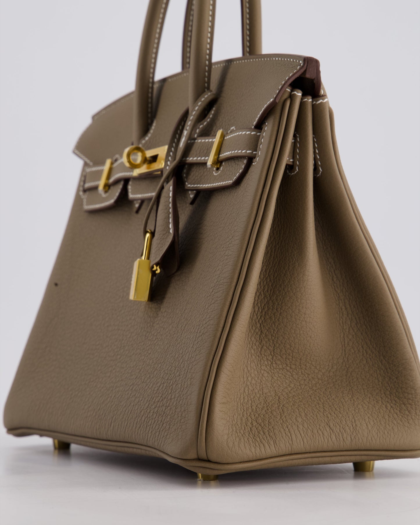 Hermès Birkin Retourne 25cm Bag in Etoupe Togo Leather with Gold Hardware