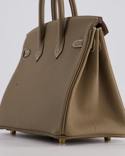 Hermès Birkin Retourne 25cm Bag in Etoupe Togo Leather with Gold Hardware