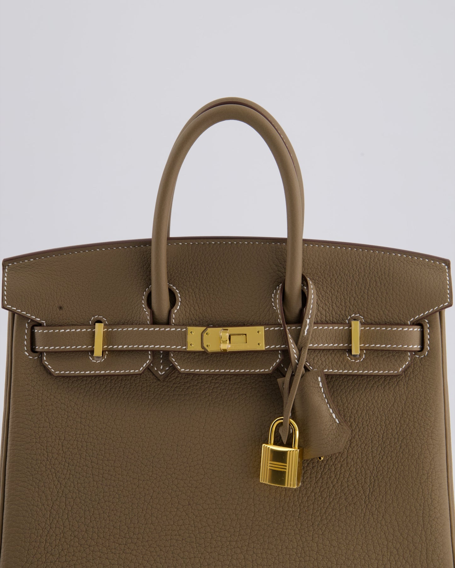 Hermès Birkin Retourne 25cm Bag in Etoupe Togo Leather with Gold Hardware