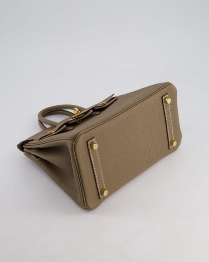 Hermès Birkin Retourne 25cm Bag in Etoupe Togo Leather with Gold Hardware