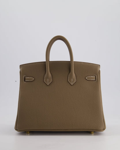 Hermès Birkin Retourne 25cm Bag in Etoupe Togo Leather with Gold Hardware