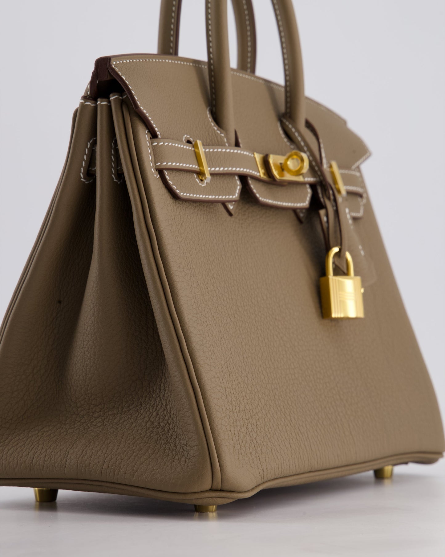 Hermès Birkin Retourne 25cm Bag in Etoupe Togo Leather with Gold Hardware