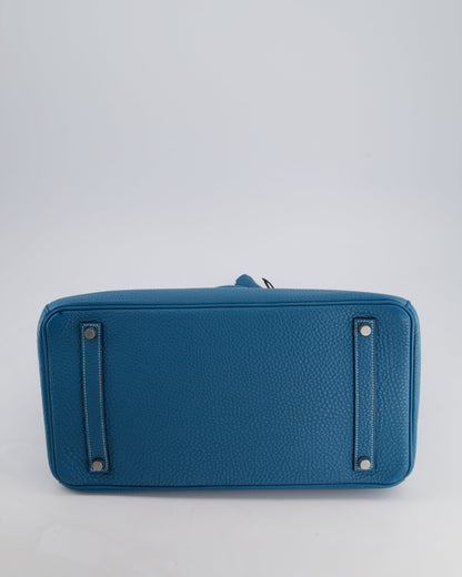 Hermès Birkin 35cm Retourne Bag in Bleu Jean Togo Leather with Palladium Hardware
