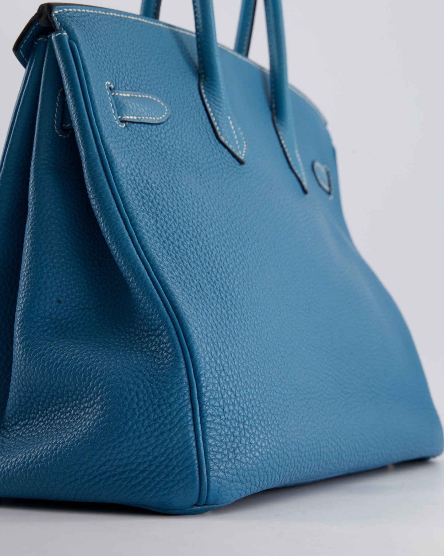 Hermès Birkin 35cm Retourne Bag in Bleu Jean Togo Leather with Palladium Hardware