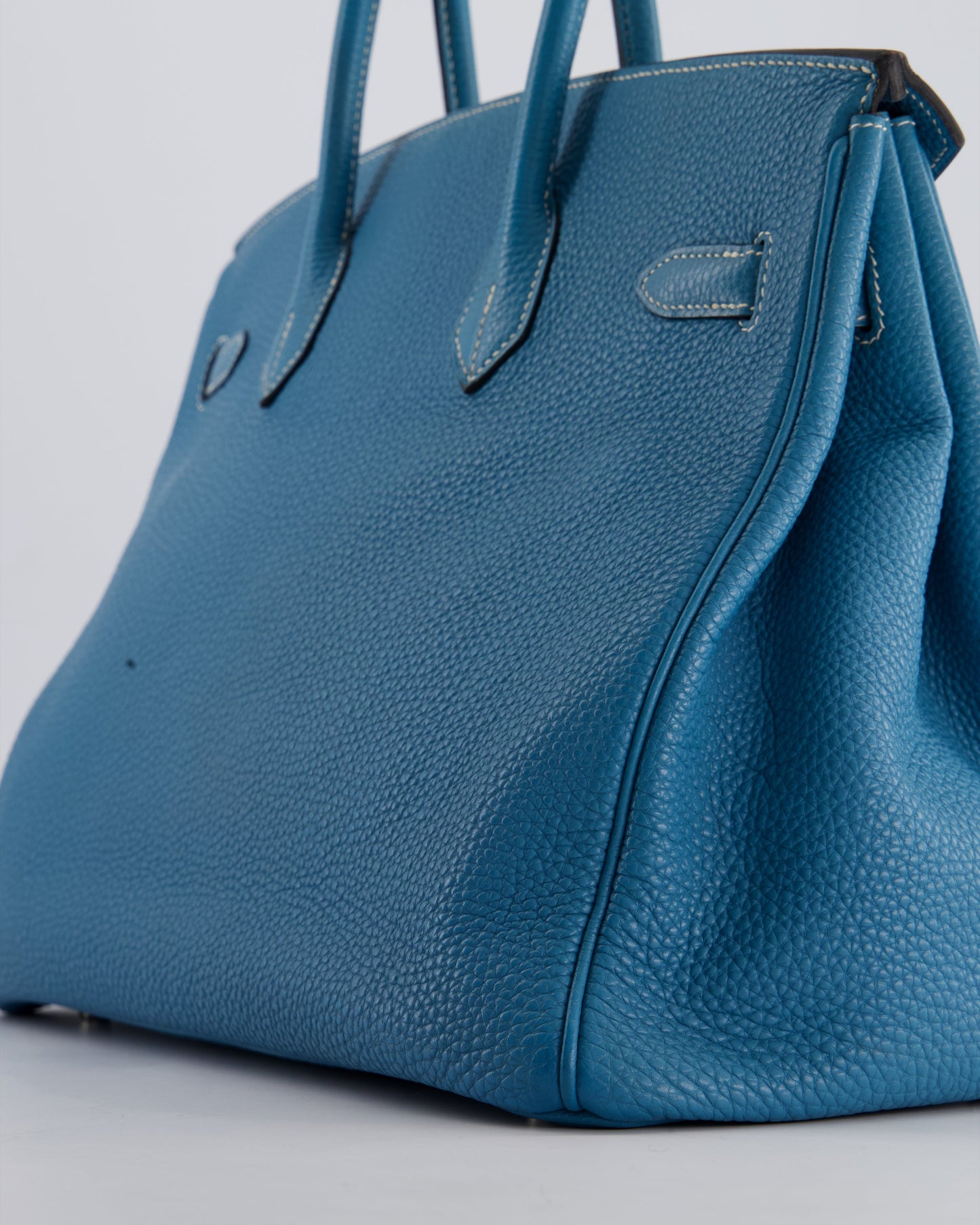 Hermès Birkin 35cm Retourne Bag in Bleu Jean Togo Leather with Palladium Hardware