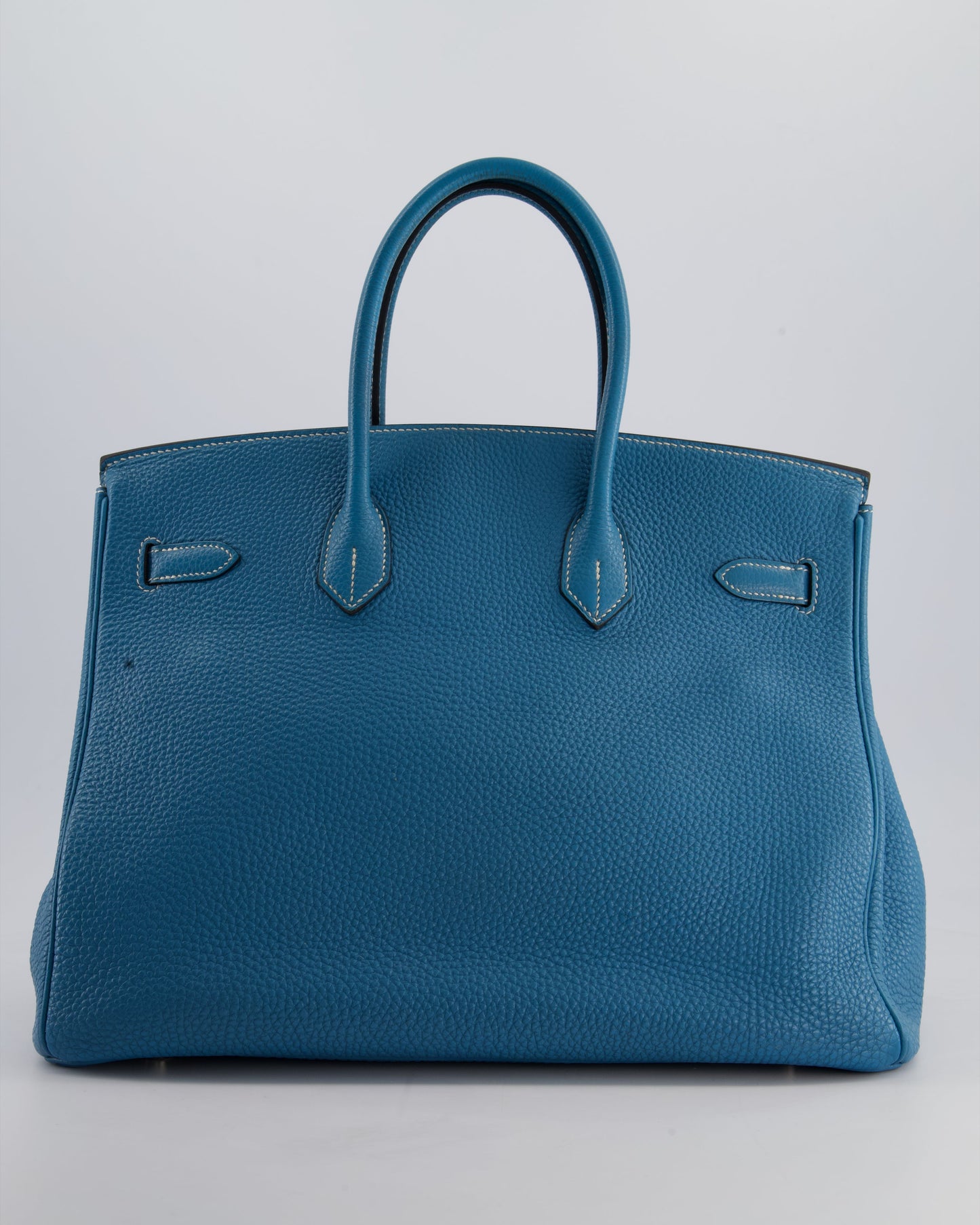 Hermès Birkin 35cm Retourne Bag in Bleu Jean Togo Leather with Palladium Hardware
