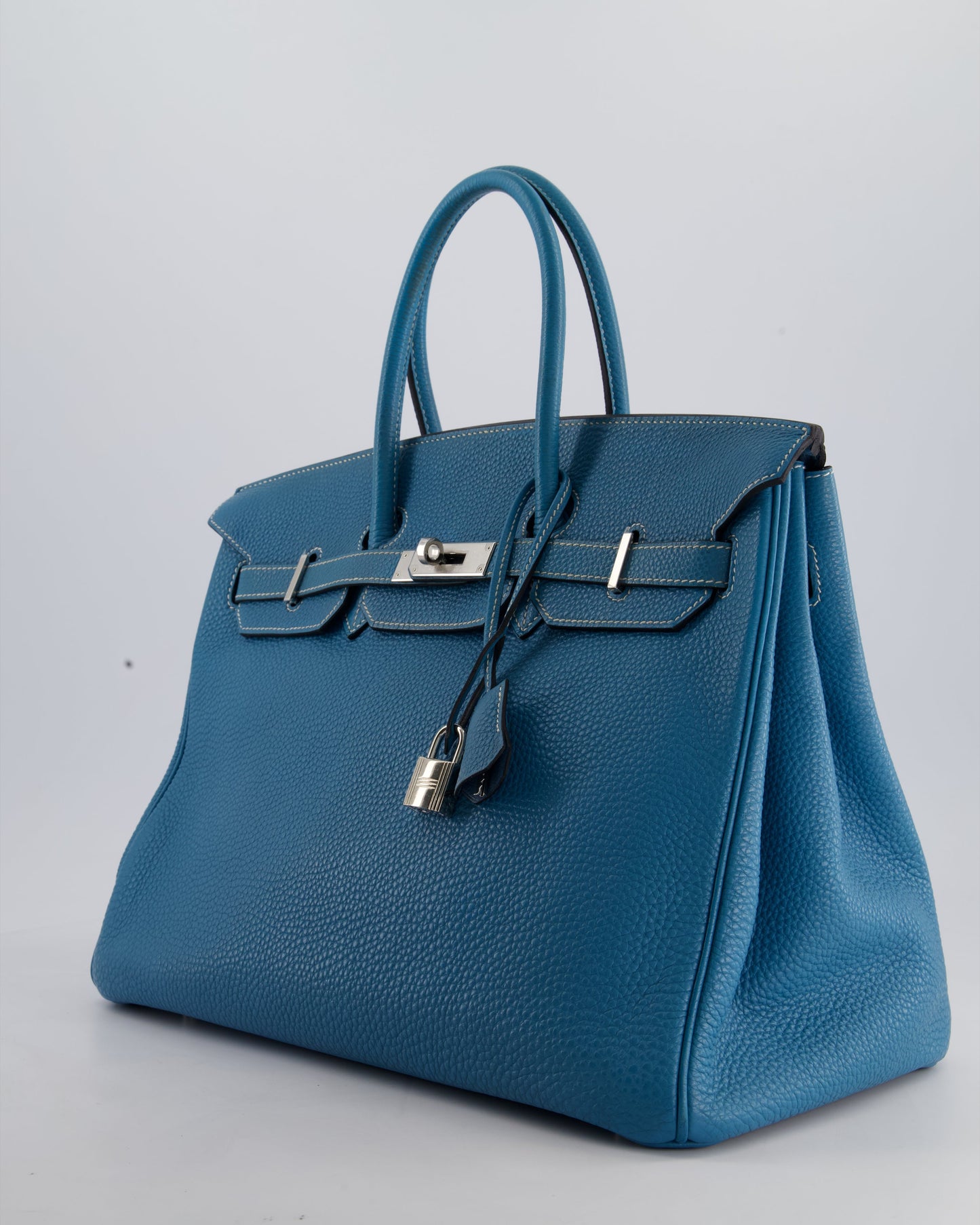 Hermès Birkin 35cm Retourne Bag in Bleu Jean Togo Leather with Palladium Hardware