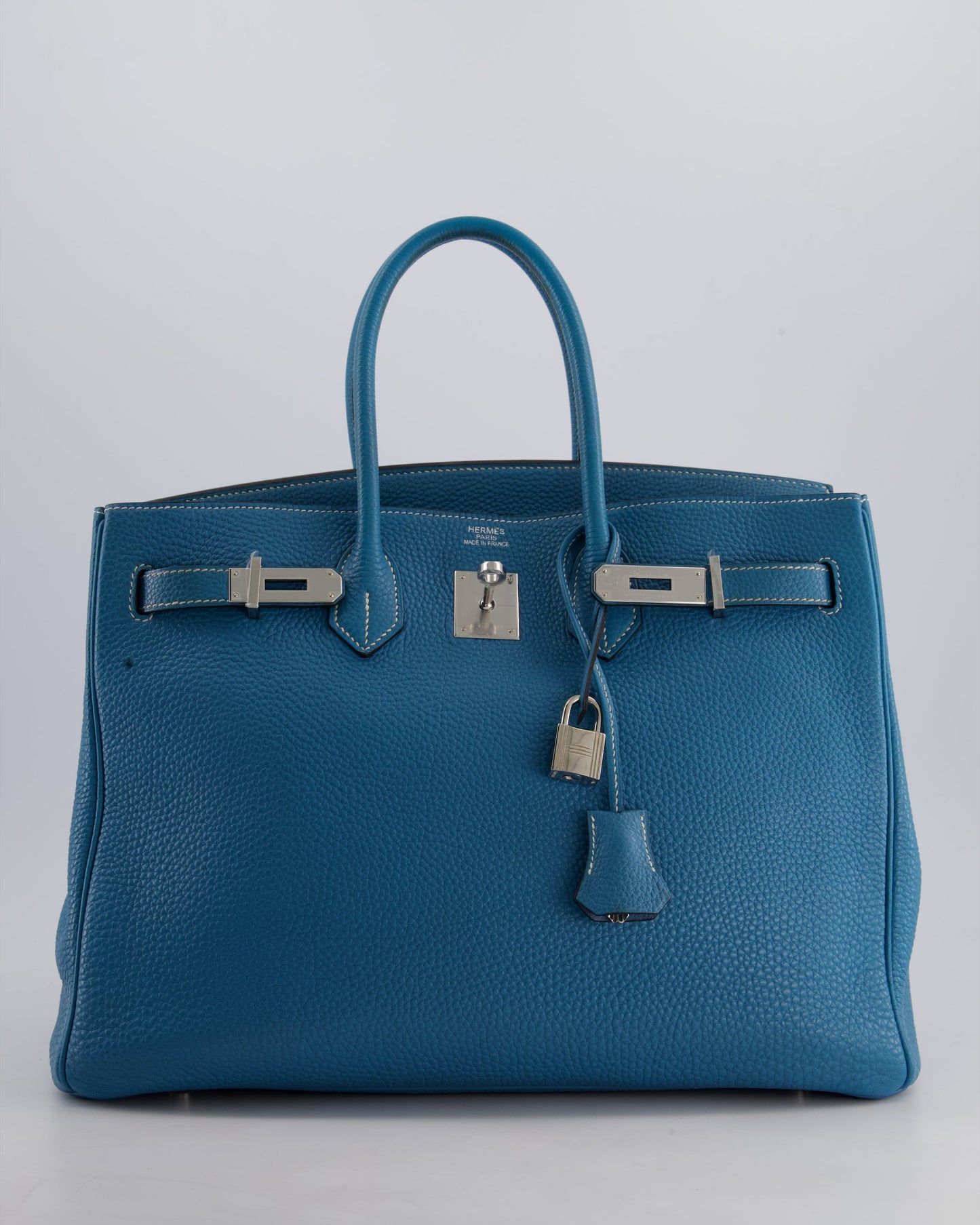 Hermès Birkin 35cm Retourne Bag in Bleu Jean Togo Leather with Palladium Hardware