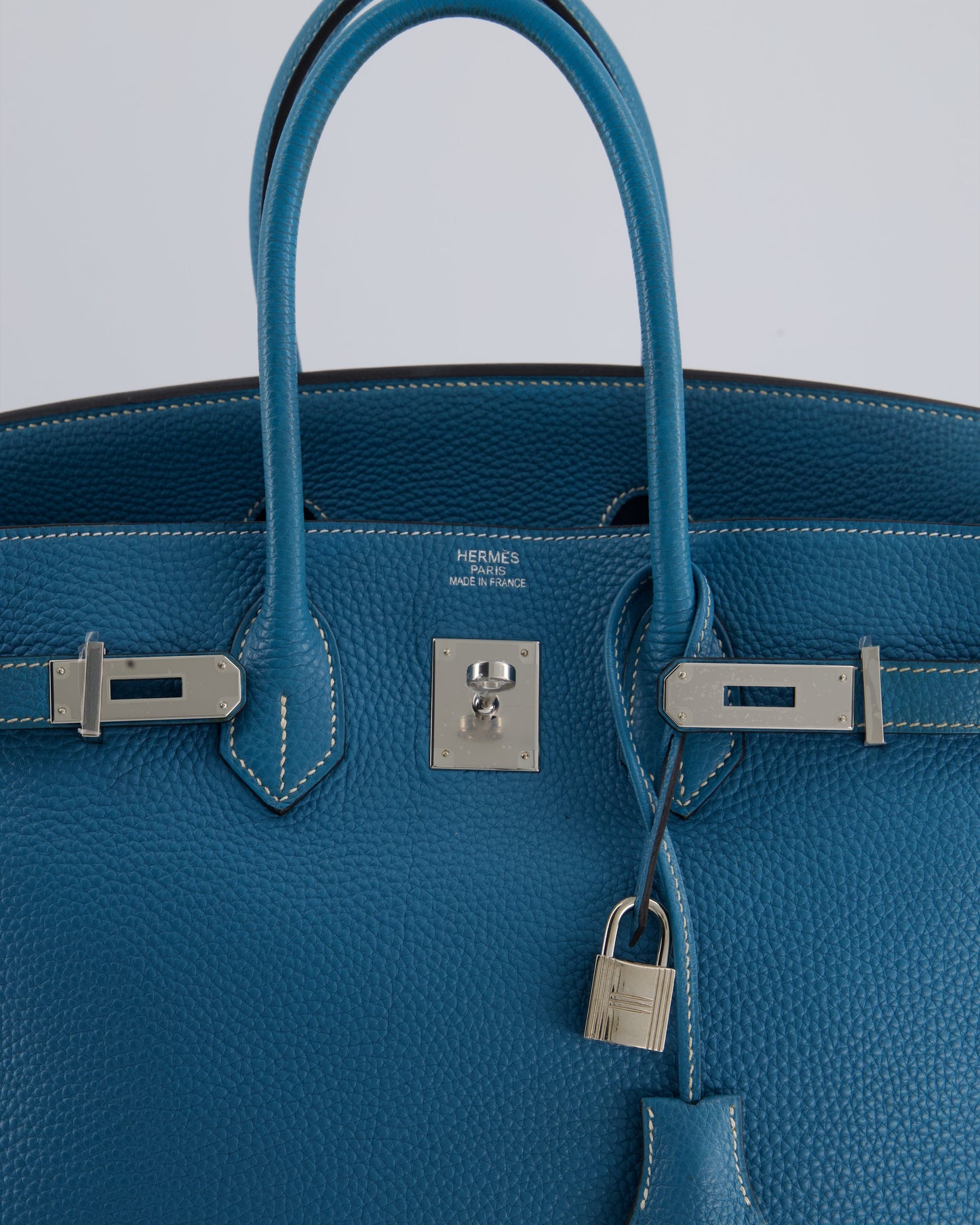 Hermès Birkin 35cm Retourne Bag in Bleu Jean Togo Leather with Palladium Hardware