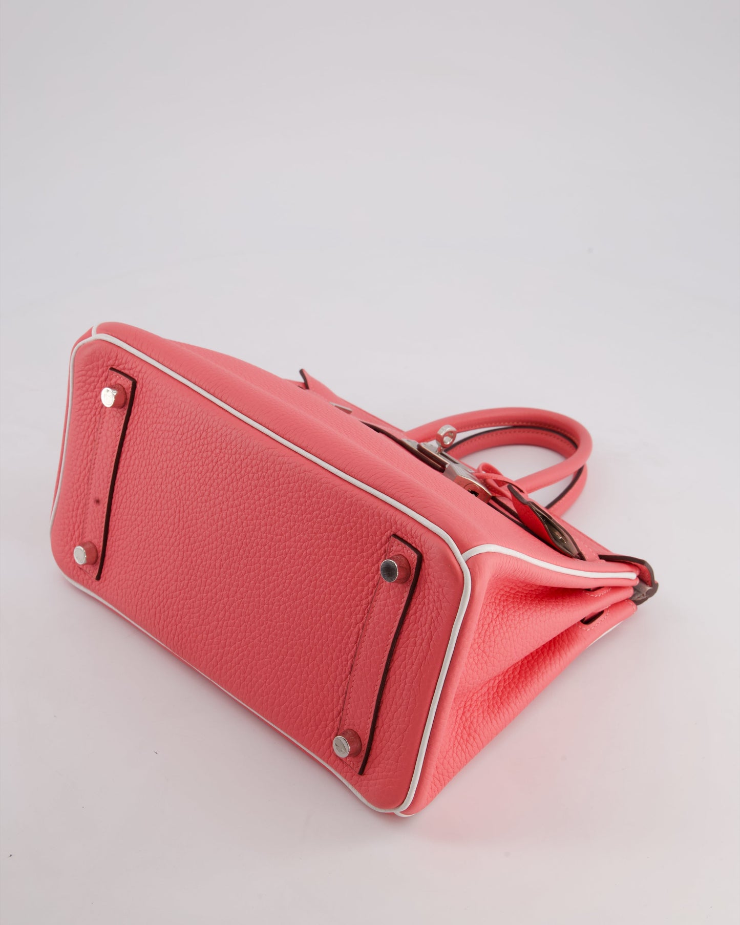 *RARE* Hermès Birkin HSS 25cm Retourne in Rose D'Ete and White Clemence Leather with Palladium Hardware&nbsp;