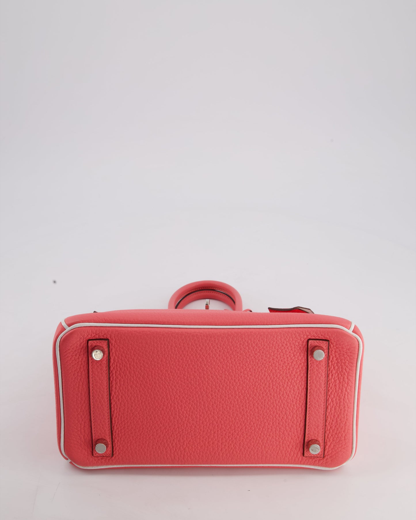 *RARE* Hermès Birkin HSS 25cm Retourne in Rose D'Ete and White Clemence Leather with Palladium Hardware&nbsp;