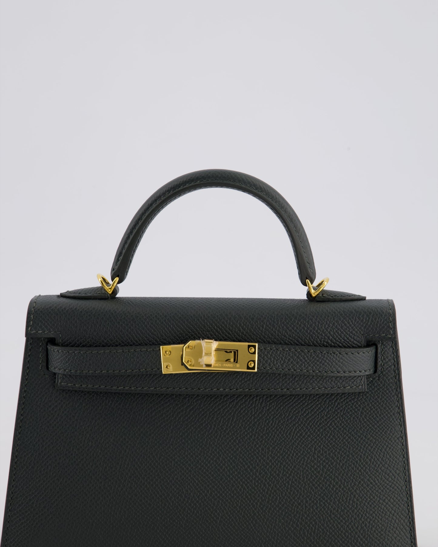 Hermès Mini Kelly II 20cm Bag In Vert Mangrove Epsom Leather with Gold Hardware